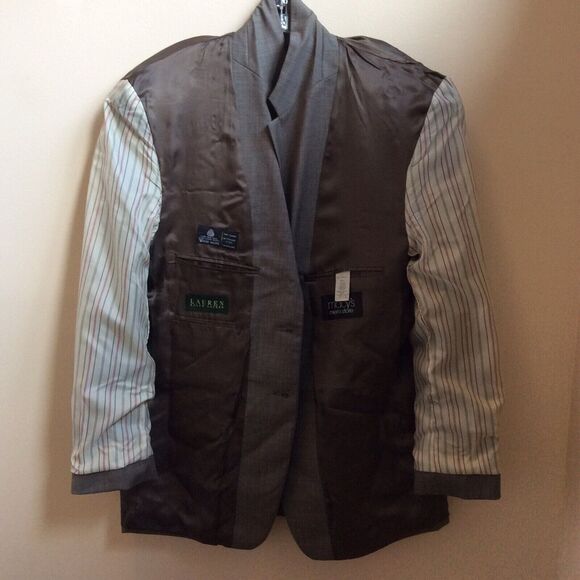 LAUREN RALPH LAUREN MEN'S BROWN WOOL 2 BUTTON SPORT COAT BLAZER 40R JACKET - Picture 10 of 12